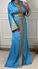 Charger l&#39;image dans la galerie, Caftan Sourour bleu ciel
