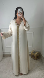 Abaya satinée crème PREMIUM