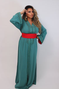Caftan Alya vert eau