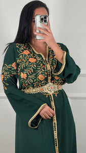 Caftan perlage vert royal
