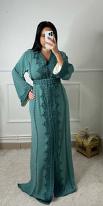 Caftan Rania vert émeraude