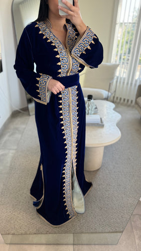 Caftan Mina bleu roi