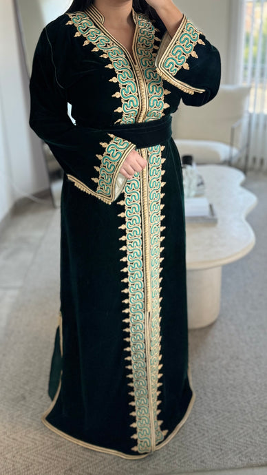 Caftan Mina vert royal