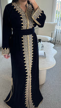 Charger l&#39;image dans la galerie, Caftan Mina bleu nuit