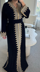 Caftan Mina bleu nuit