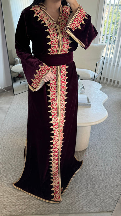 Caftan Mina Bordeau
