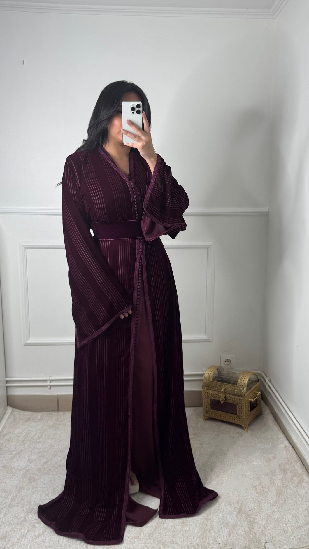 Takchita velours rayé