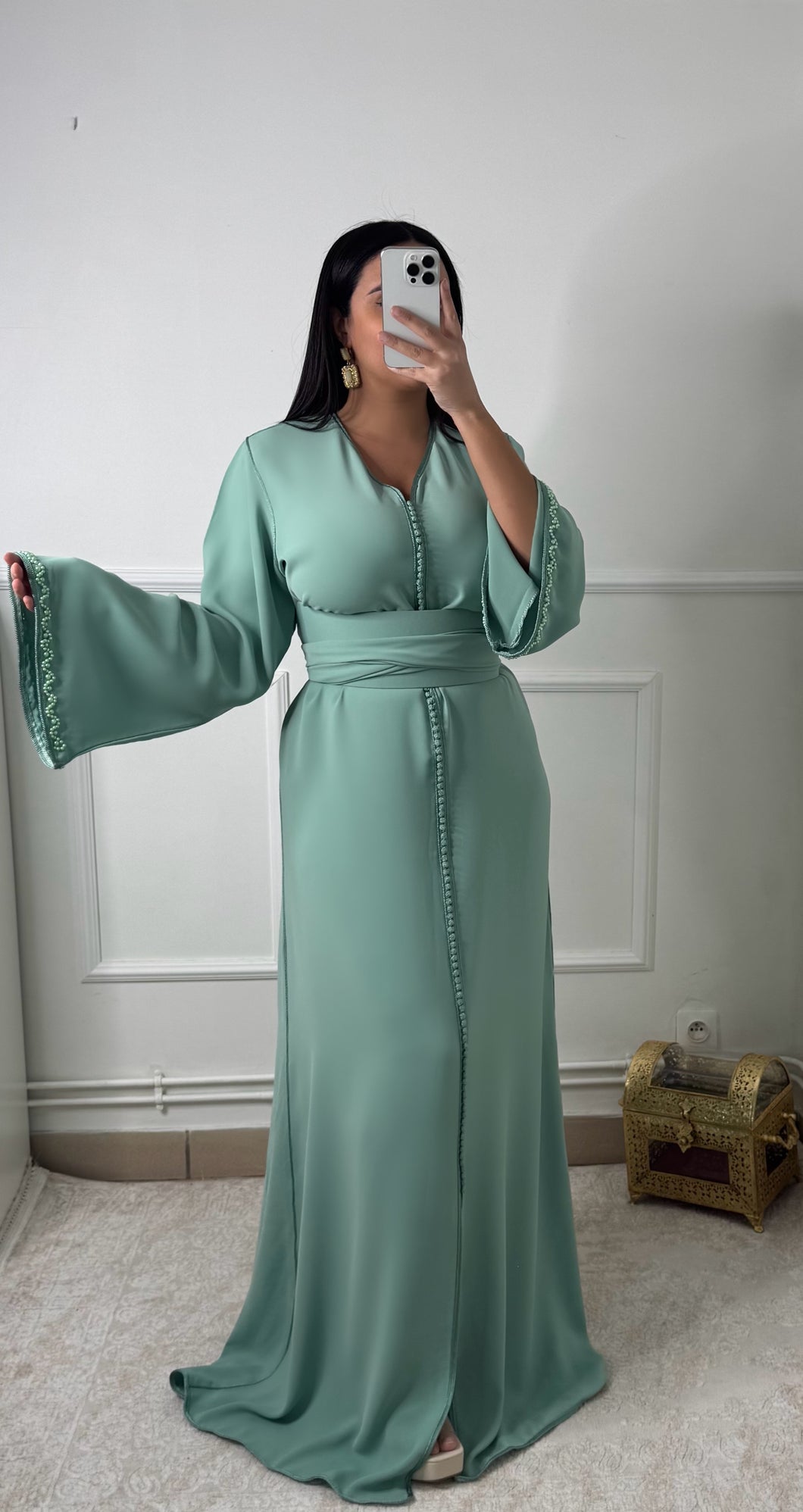 Caftan PERLA vert eau