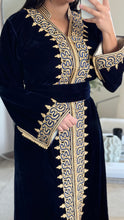 Charger l&#39;image dans la galerie, Caftan Mina bleu nuit