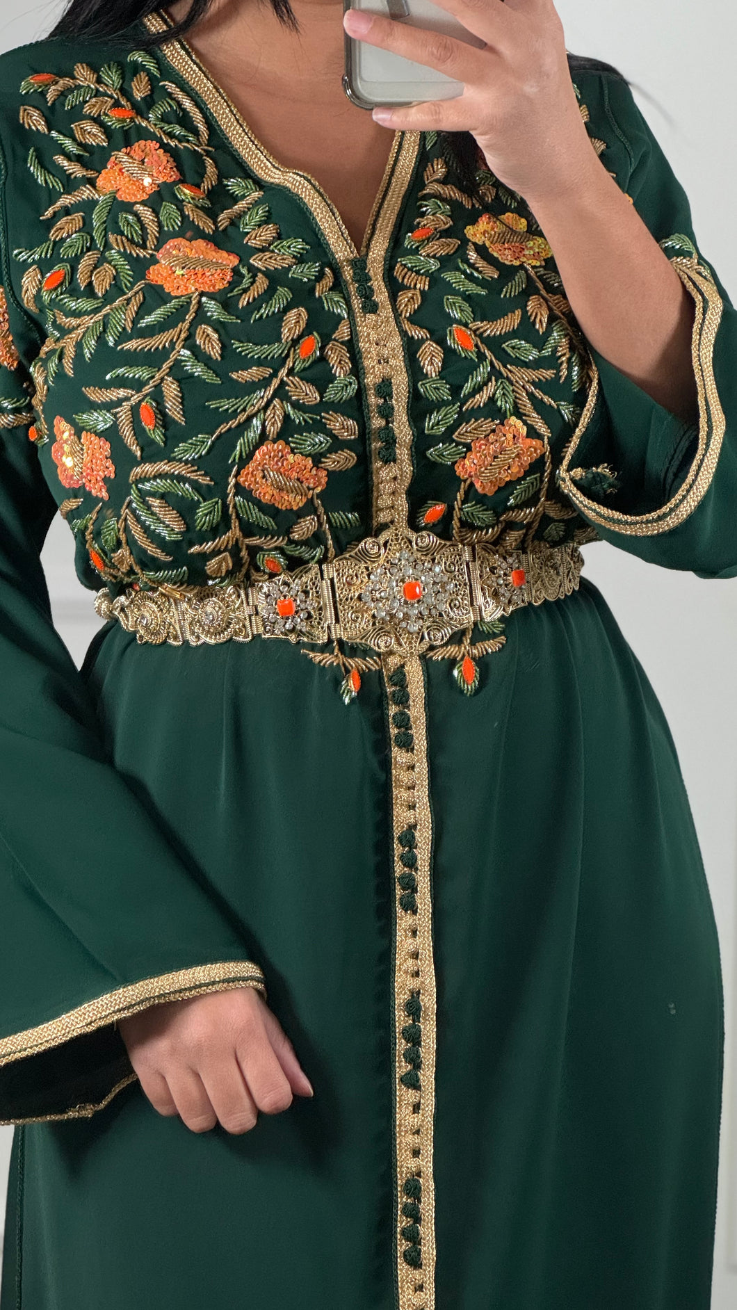 Ceinture avec pierre orange