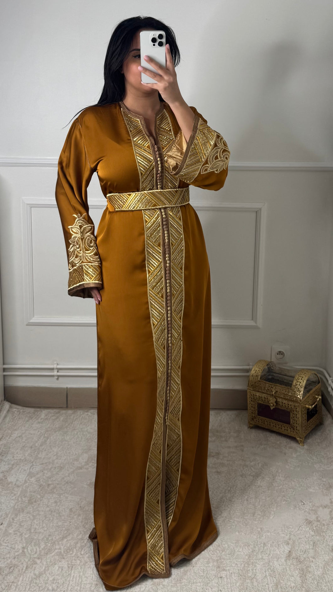 Caftan Sourour moutarde