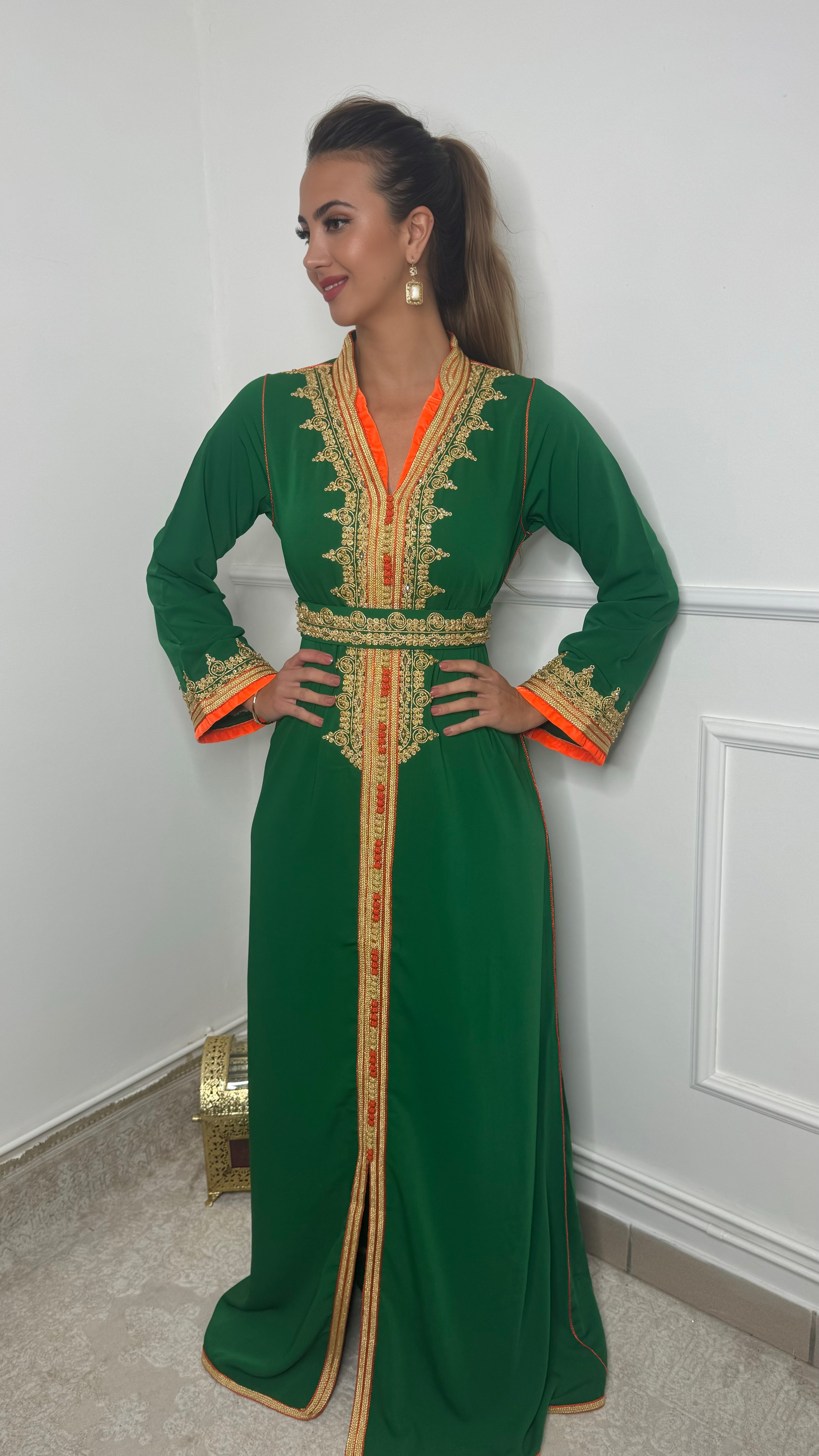Caftan NORA vert – Caftan Industry