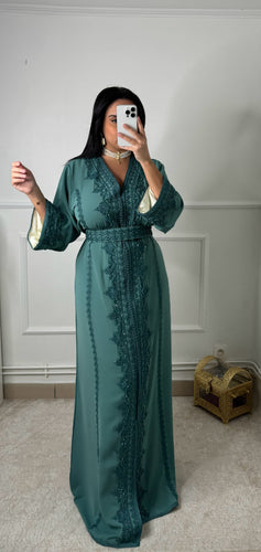 Caftan Rania vert émeraude