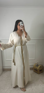 Abaya satinée crème PREMIUM
