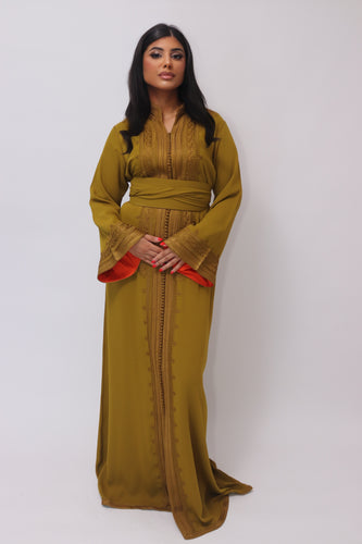 Caftan AMIRA moutarde